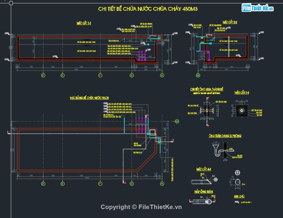 bản vẽ chung cư,bể nước,bản vẽ bể nước,bể nước chữa cháy